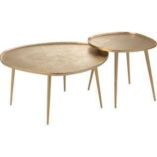 Table Basse Design Aluminium Doré Style Contemporain Élégant