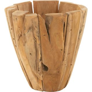 Cachepot En Bois Naturel Teck Esprit Artisanal Chaleureux