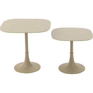 Table Basse Carrée Aluminium Ivoire Élégance Moderne Salon