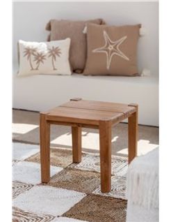 Table Basse Rectangulaire Teck Recyclé Noir Design Moderne