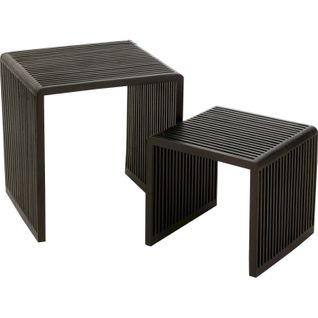 Table Basse Cubique En Teck Recyclé Noir Design Contemporain