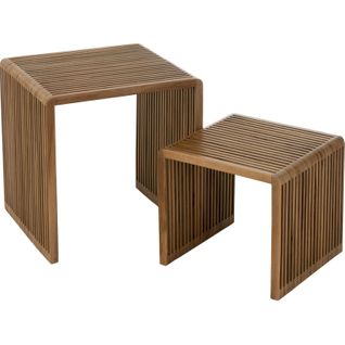 Table Basse Cubique En Teck Naturel Bois Chaleureux Design Contemporain