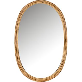 Miroir Ovale Rotin Naturel Style Bohème Pour Salon Ou Entrée