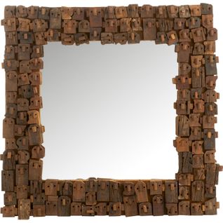 Miroir Bois Naturel Aspect Brut Chic Et Cadre Noir Décoratif