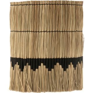 Abat-jour En Rotin Motifs Herbes Naturel Et Noir Élégant