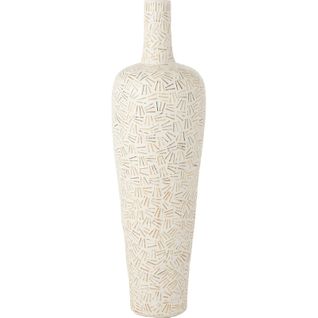 Vase Décoratif Blanc En Ciment Style Contemporain Élégant