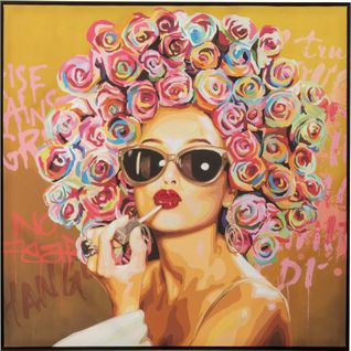 Toile Murale Femme Graffiti Pop Art Rouge à Lèvres Tendance