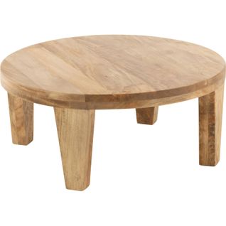 Table Basse Ronde En Bois De Manguier Naturel Salon Élégant