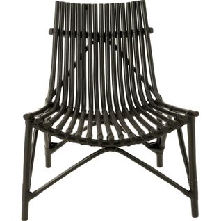 Chaise En Rotin Noir Design Élégant Pour Salon Ou Terrasse