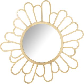Miroir Fleur En Métal Doré Design Élégant Pour Décoration Murale