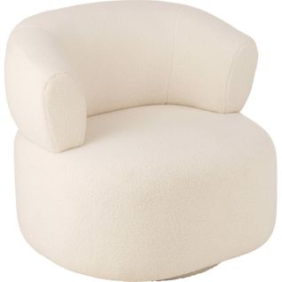 Fauteuil Lounge Blanc En Tissu Design Confort Moelleux