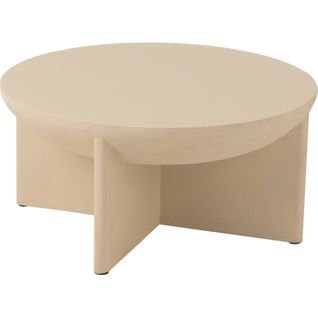 Table Basse Ronde En Bois Beige Élégante Pour Salon Moderne