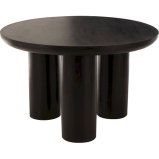 Table à Manger Ronde Bois De Manguier Noir Design Contemporain