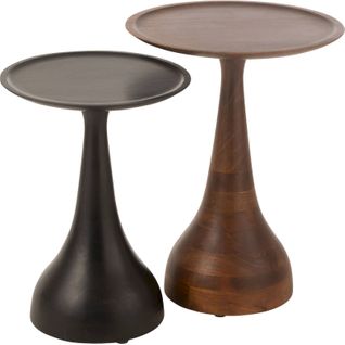 Table Gigogne En Bois De Manguier Marron Et Noir Élégante