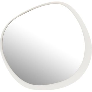 Miroir Mural Design Blanc En Métal Et Verre Forme Organique