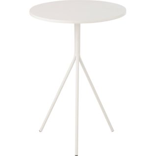Table D'appoint Ronde En Métal Blanc Élégante Pour Salon Moderne