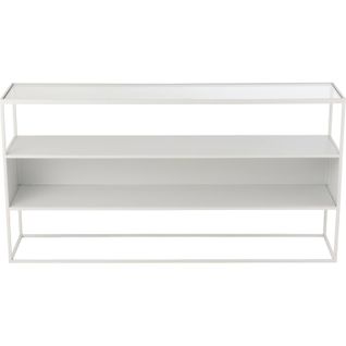 Console Design Blanc En Métal Et Verre Pour Salon Contemporain