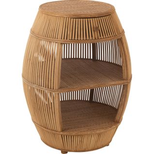 Table Barrel Rotin Bambou Naturel Esprit Vintage Salon