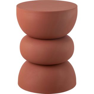 Table D'appoint En Métal Finition Rouille Orange Tendance