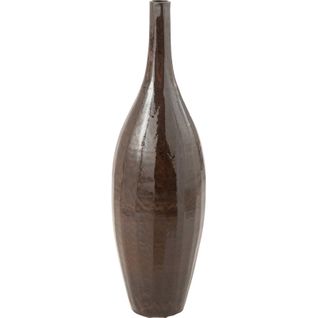 Vase Bouteille En Poterie Marron Brillant Pour Une Déco Raffinée
