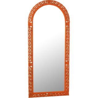 Miroir Sculpté Bois Exotique Multicolore Style Mumbai Élégant
