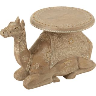 Table D'appoint En Bois De Manguier Naturel Blanc Esprit Oriental