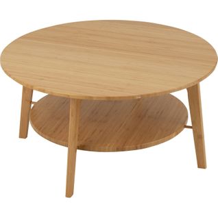 Table D'appoint Ronde En Bambou Naturel Ambiance Chaleureuse