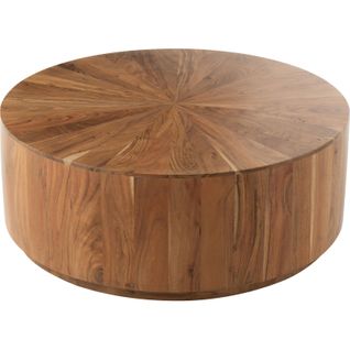 Table Basse Ronde En Bois D'acacia Naturel Style Contemporain
