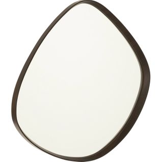 Miroir Mural Abstrait Bois Marron Foncé Style Contemporain