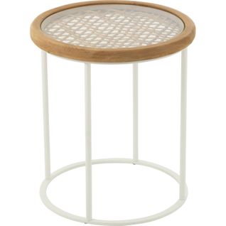 Table D'appoint Épicéa Blanc Design Moderne Et Naturel