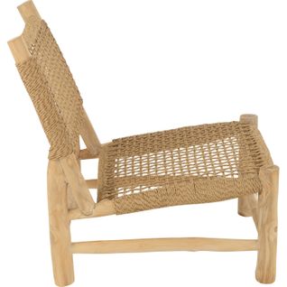 Fauteuil Design En Bois Naturel Assise Tressée Élégante