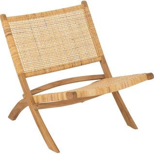 Chaise Pliante Rotin Et Teck Naturel Style Bohème Élégant