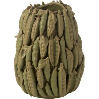 Vase Décoratif Vert En Poterie Motif Petits Pois