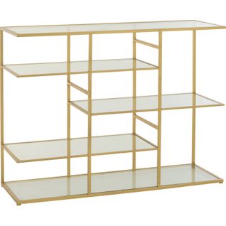 Console En Fer Doré Et Verre Élégance Moderne Pour Salon