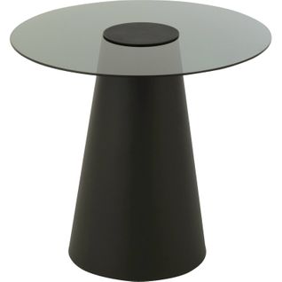 Table D'appoint En Verre Design Contemporain Piètement Noir