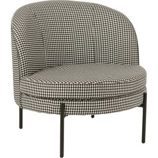 Fauteuil Pied De Poule Noir Blanc Design Chic En Métal Élégant