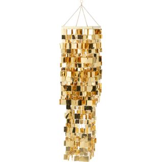 Abat-jour Chandelier Carré Doré En Pvc Pour Une Touche Élégante