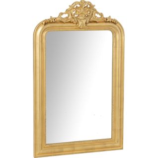 Miroir Mural Doré Bois Finition Classique Raffinement Élégant