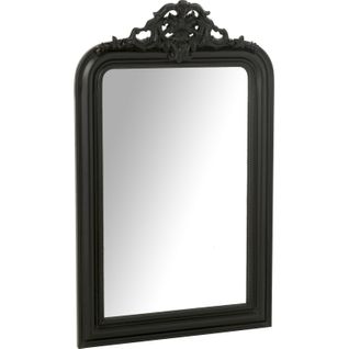 Miroir Mural Bois Noir Style Baroque Raffiné Pour Salon Élégant