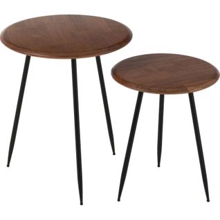Table Basse Ronde Caoutchouc Naturel Et Pieds Noirs Design Épuré