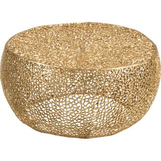 Table Basse Ronde Corail En Aluminium Doré Design Élégant