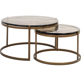 Table Basse Dorée Design Verre Et Métal Effet Luxe