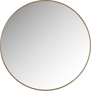 Miroir Rond Doré Élégant Pour Salon Ou Cheminée