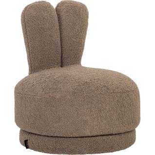 Fauteuil Lounge Enfant Pivotant Aspect Lapin En Tissu Teddy Taupe