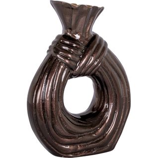 Vase Décoratif Anneau Marron Foncé Finition Mate