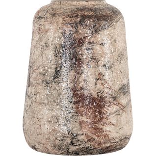 Vase Décoratif Beige Forme Organique Finition Mouchetée Élégante