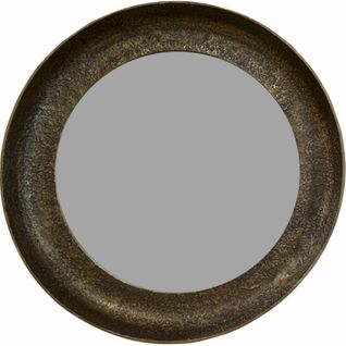 Miroir Rond Doré Élégant Avec Cadre Texturé Raffiné