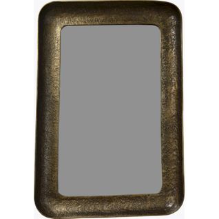 Miroir Rectangulaire Style Vintage Cadre Laiton Patiné