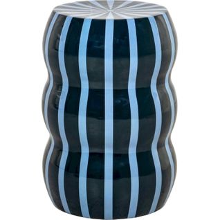 Table D Appoint Design Bleu Finition Brillante Et Courbes Ludiques