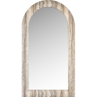 Miroir Arqué Finition Travertin Gris Ambiance Raffinée